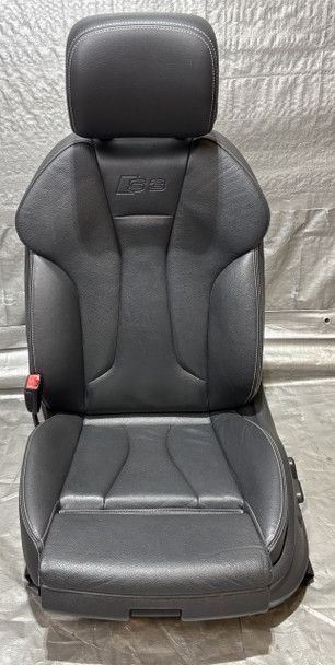 2015-2017 Audi S3 Driver Front Black Leather Seat Assembly / S3108