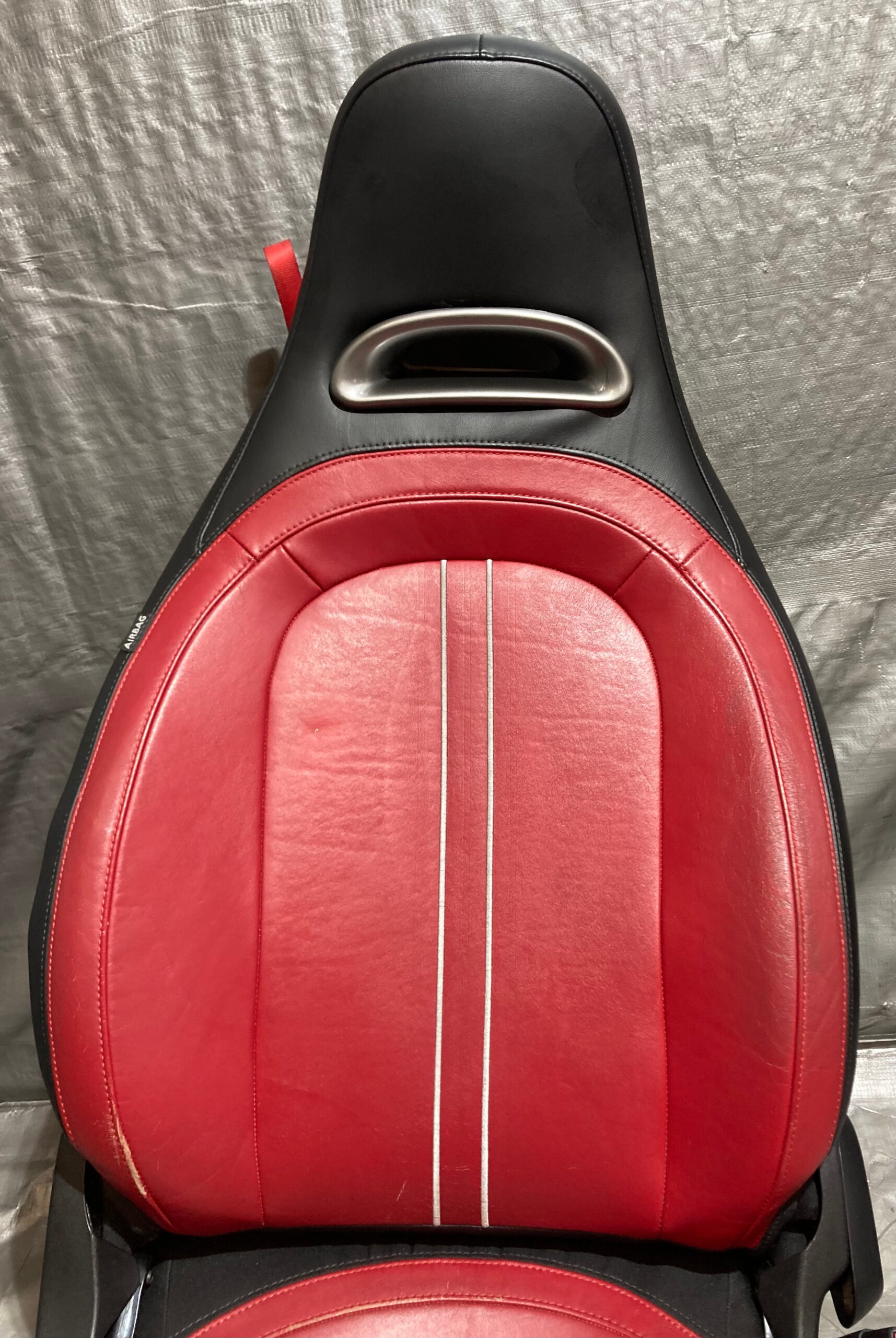 2012-2013 Fiat 500 Abarth Black / Red Leather Front Seats / Pair - Image 32