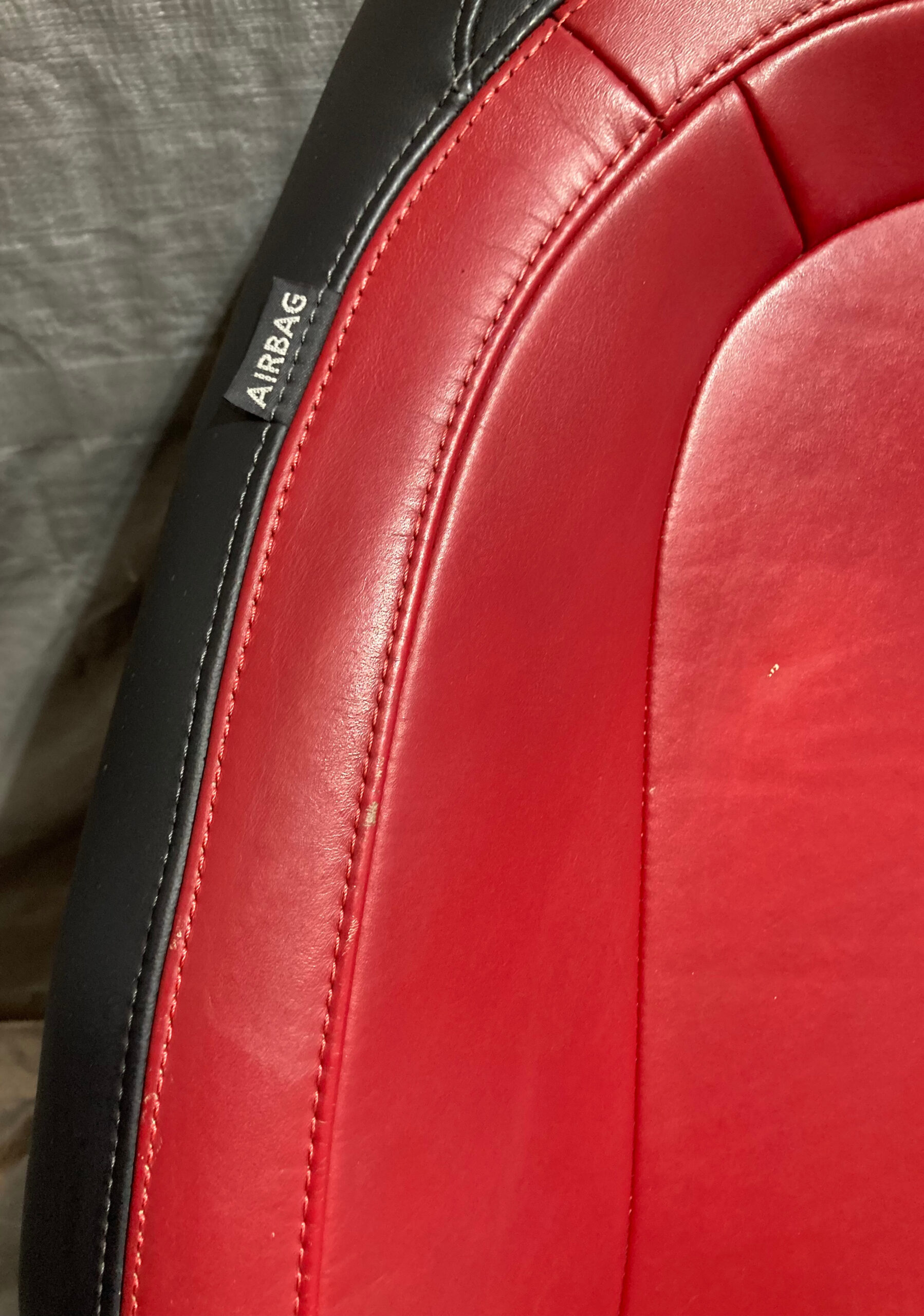2012-2013 Fiat 500 Abarth Black / Red Leather Front Seats / Pair - Image 21