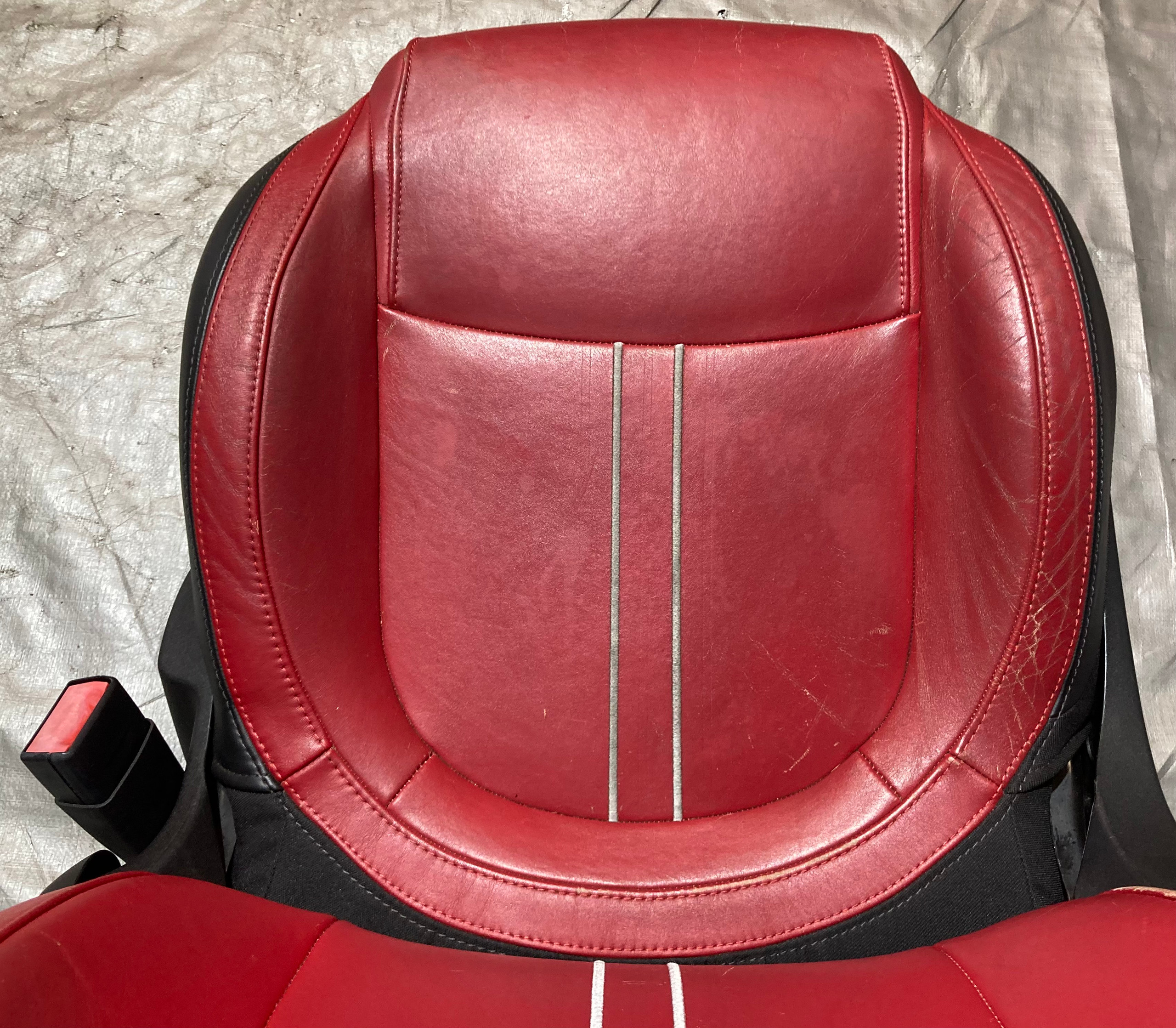 2012-2013 Fiat 500 Abarth Black / Red Leather Front Seats / Pair - Image 25