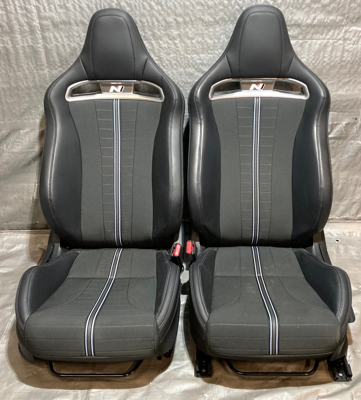 2019-2022 Hyundai Veloster N Light Sport Bucket Seats / Pair / Black Leatherette / HV009