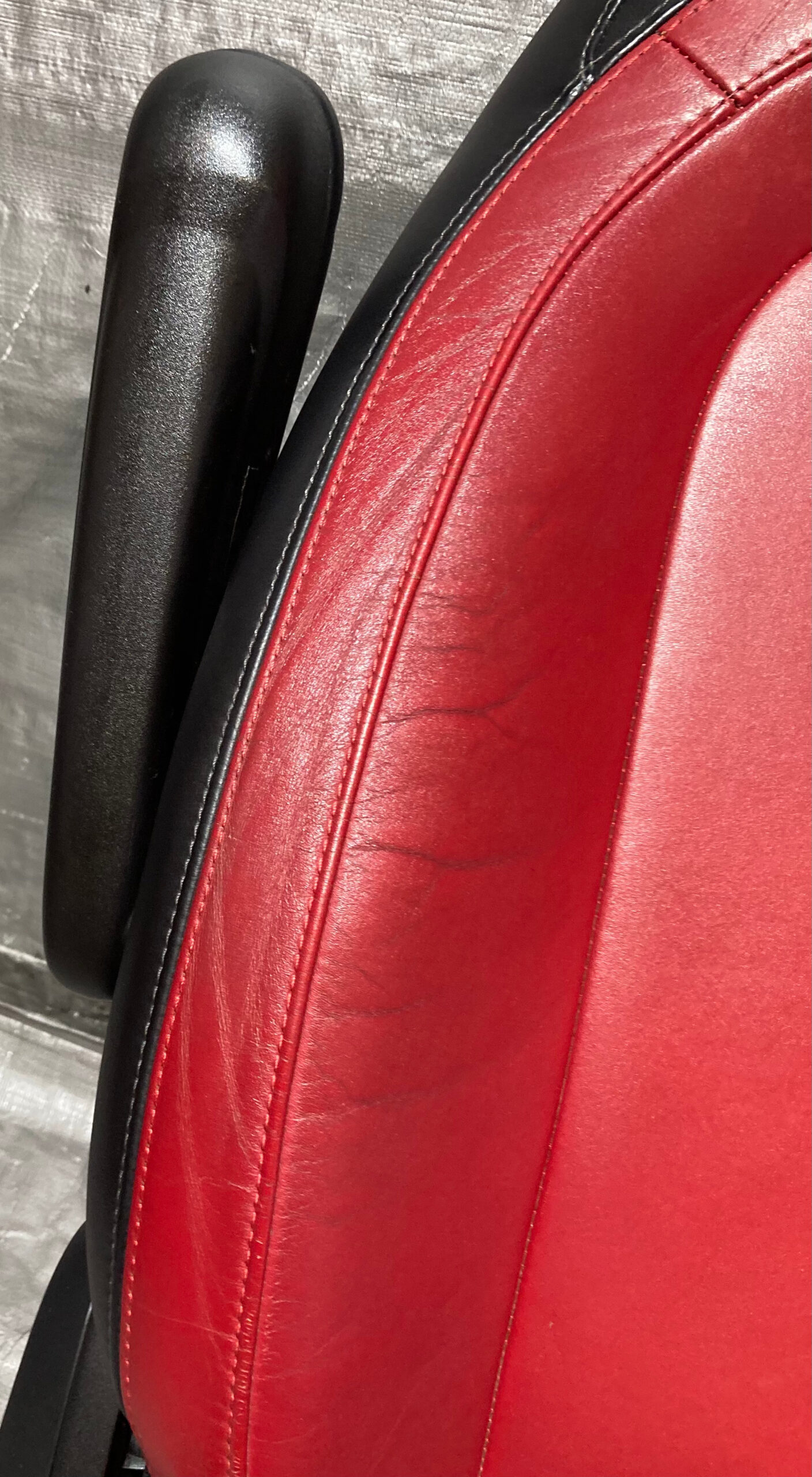 2012-2013 Fiat 500 Abarth Black / Red Leather Front Seats / Pair - Image 36