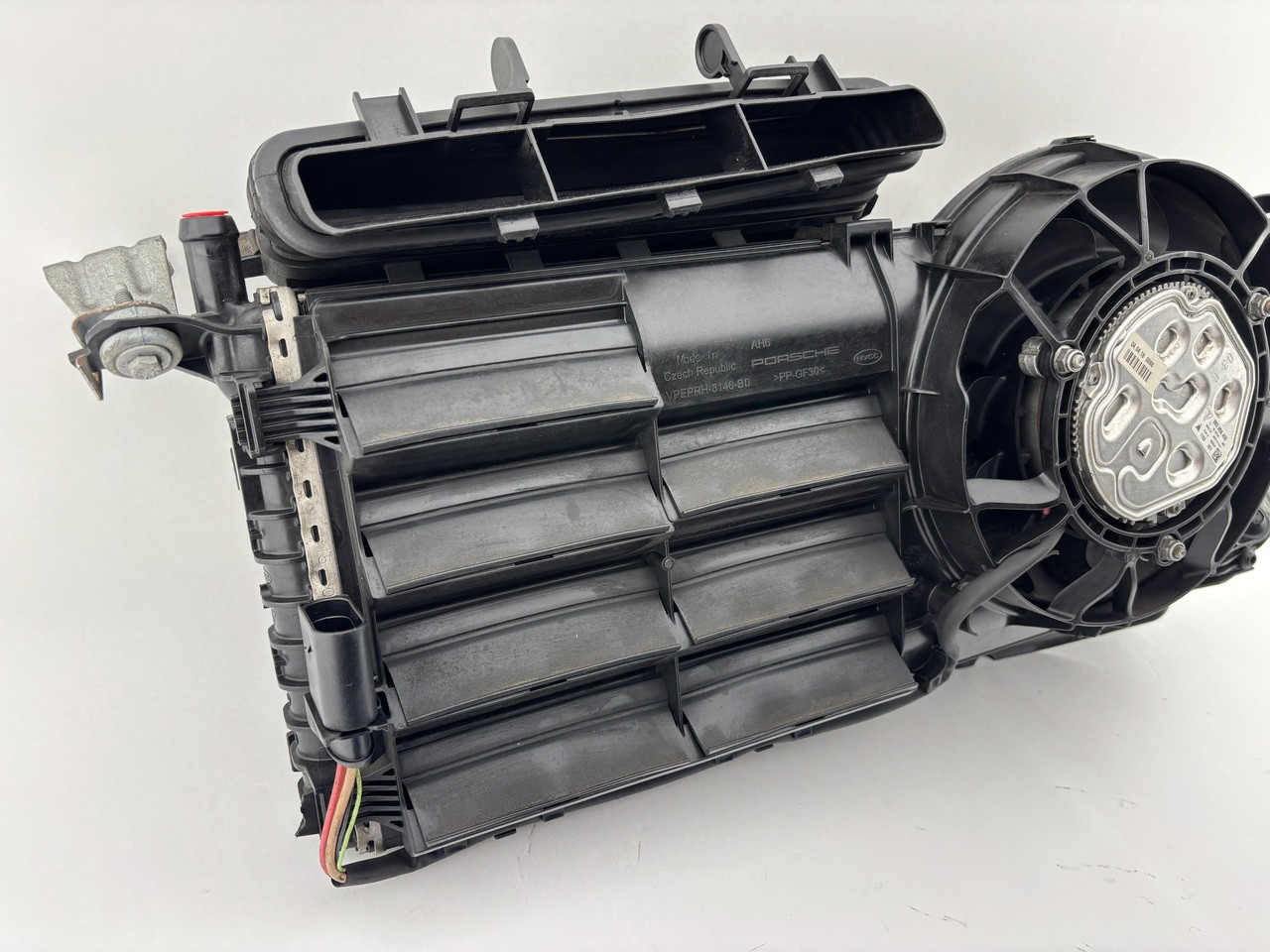 2017-2025 Porsche 718 Boxster Cayman Driver Rear Auxiliary Heat Exchanger Radiator w/ Fan / 65K BC302 - Image 3