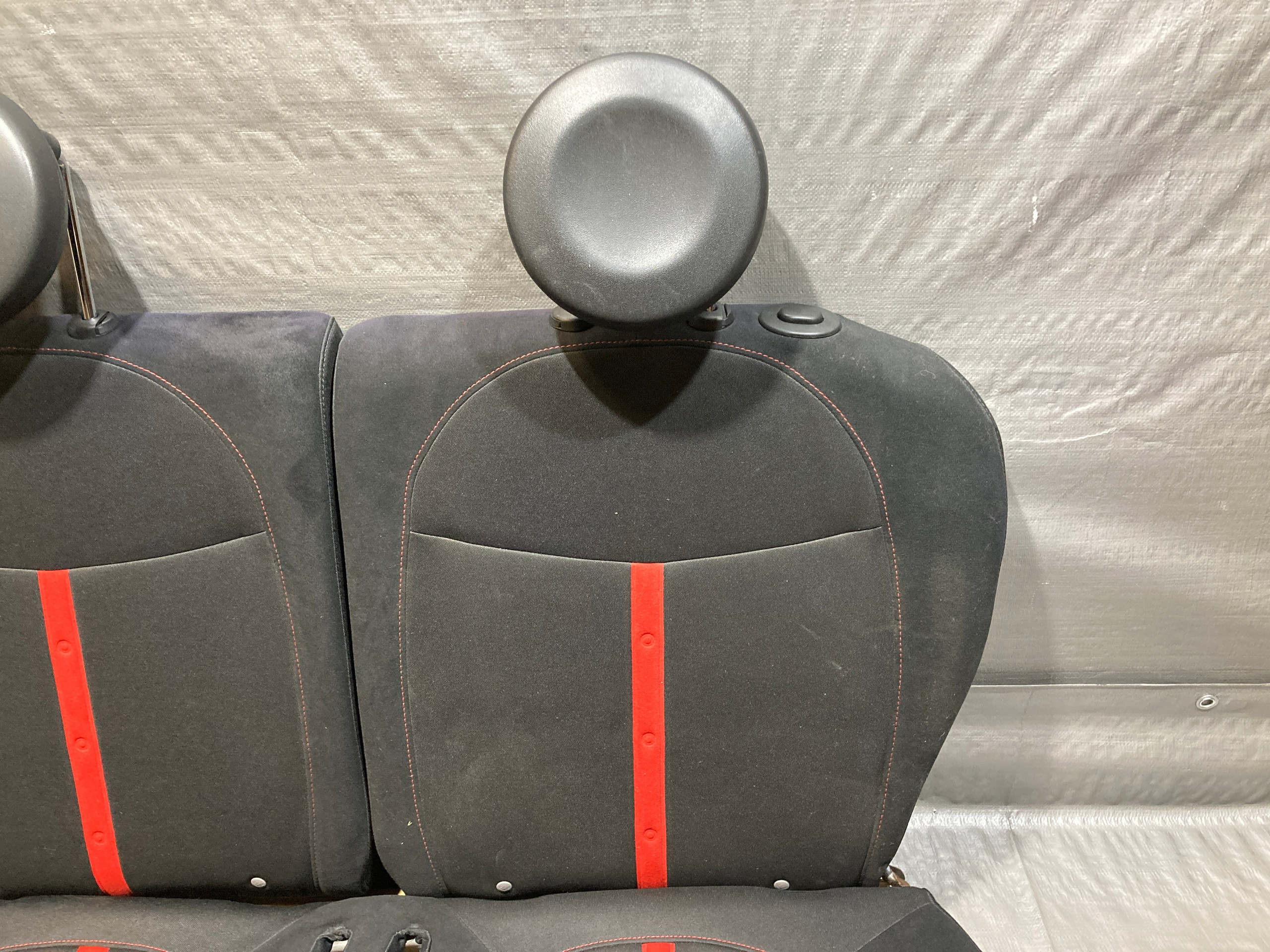 2012-2017 Fiat 500 Abarth Black Cloth Rear Seat Set - Image 6