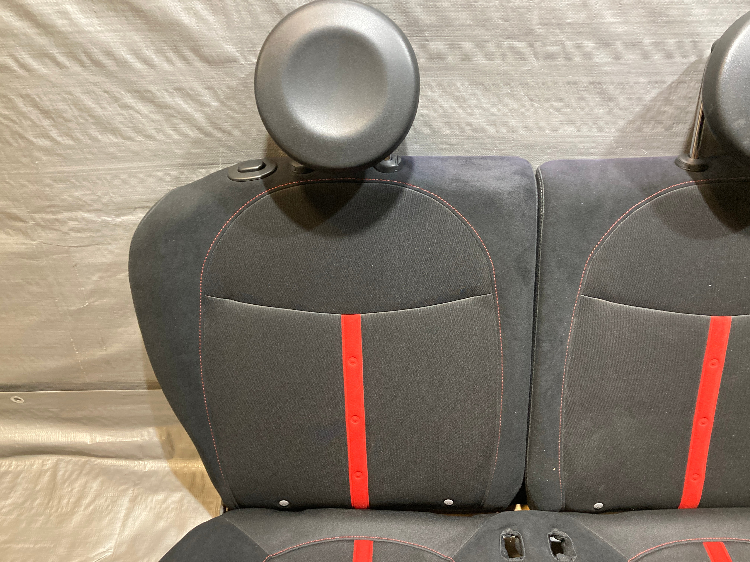 2012-2017 Fiat 500 Abarth Black Cloth Rear Seat Set - Image 4