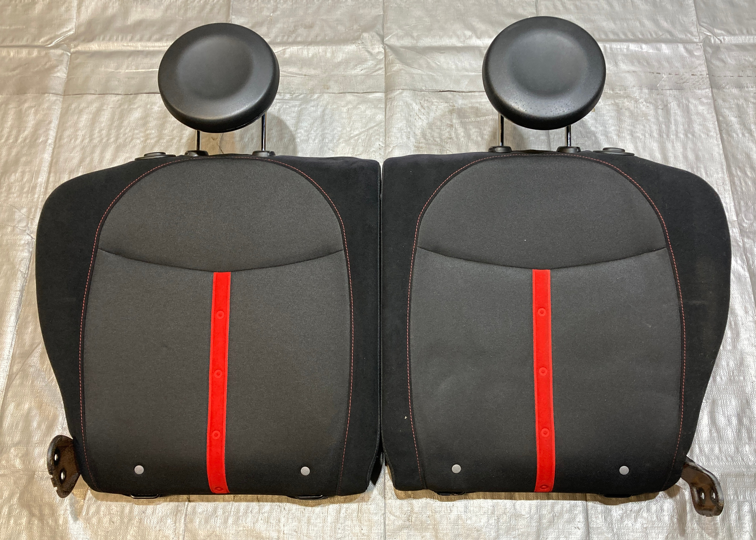 2012-2017 Fiat 500 Abarth Black Cloth Rear Seat Set - Image 3