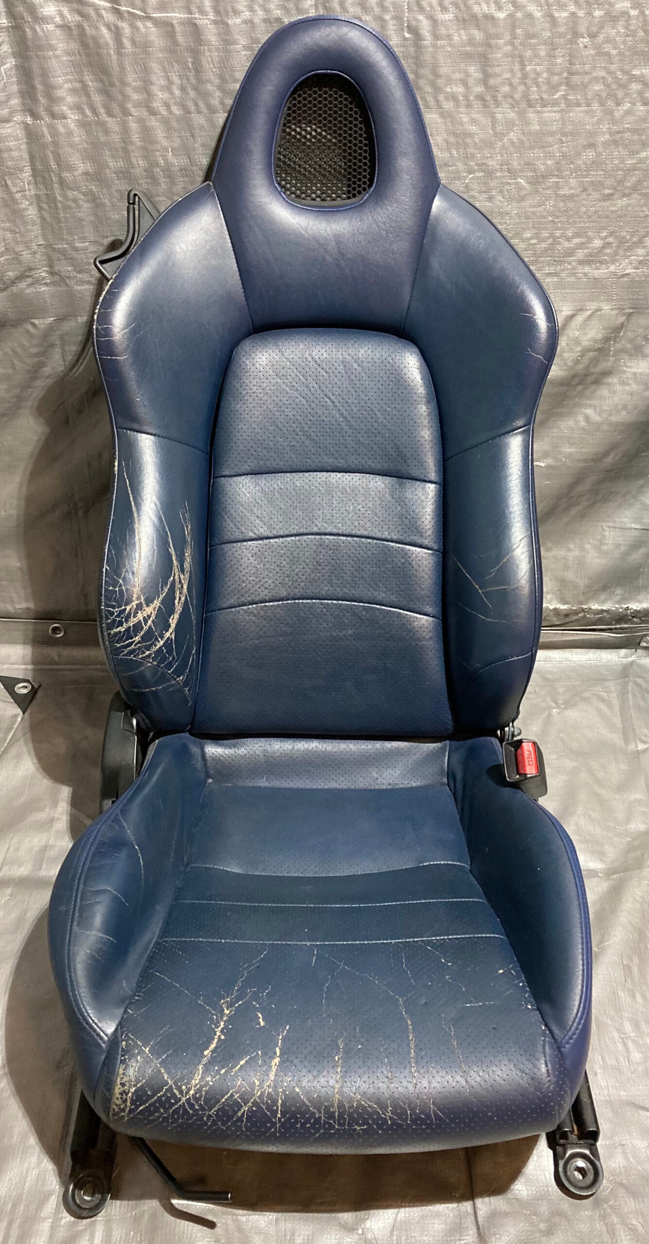 2000-2005 Honda S2000 OEM Blue Leather Seats / Pair *DAMAGE* / HS005 - Image 12