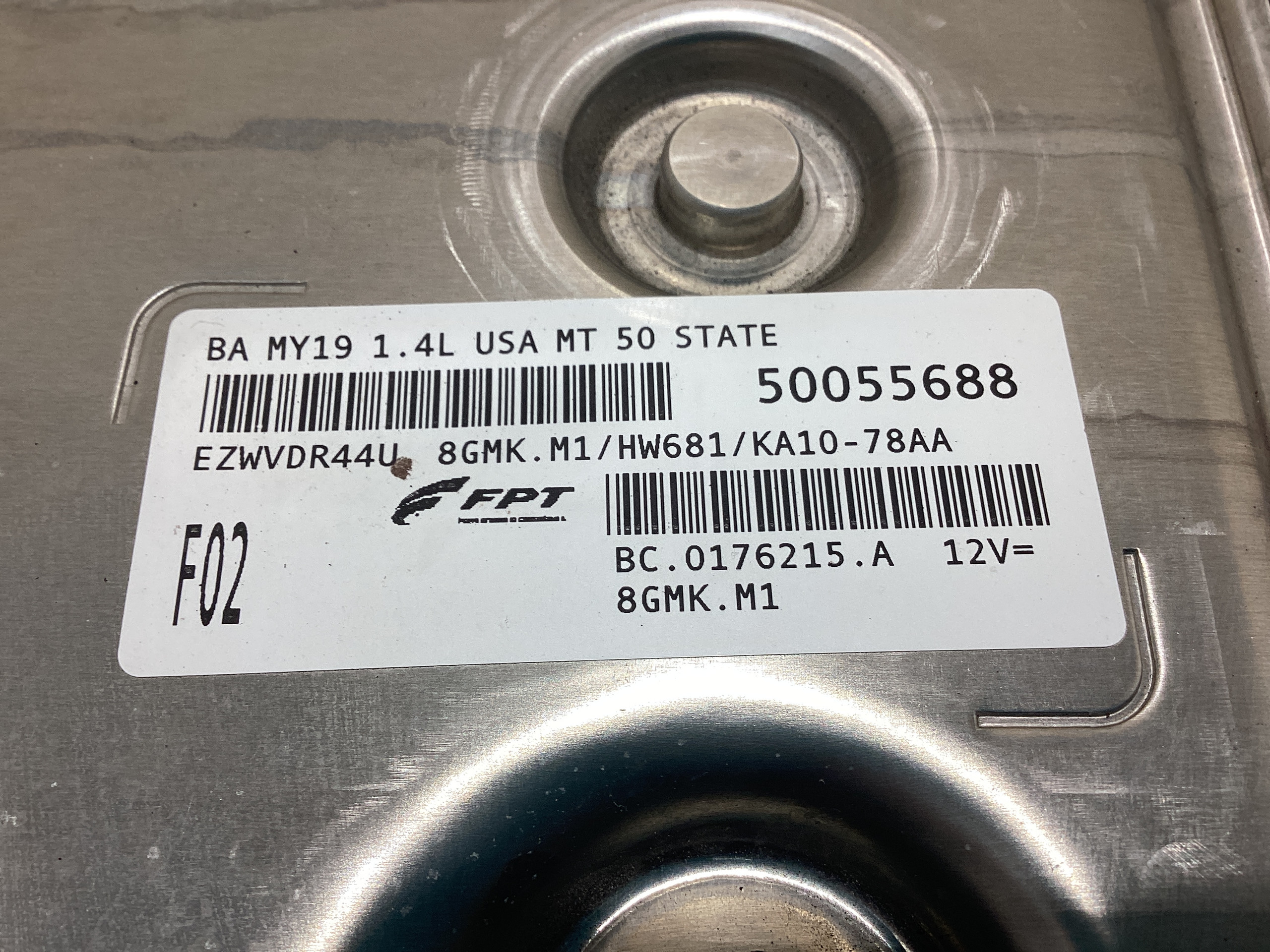 2019 Fiat 124 Spider Classica Lusso ECU Engine Control Module / Manual / FD019 - Image 3