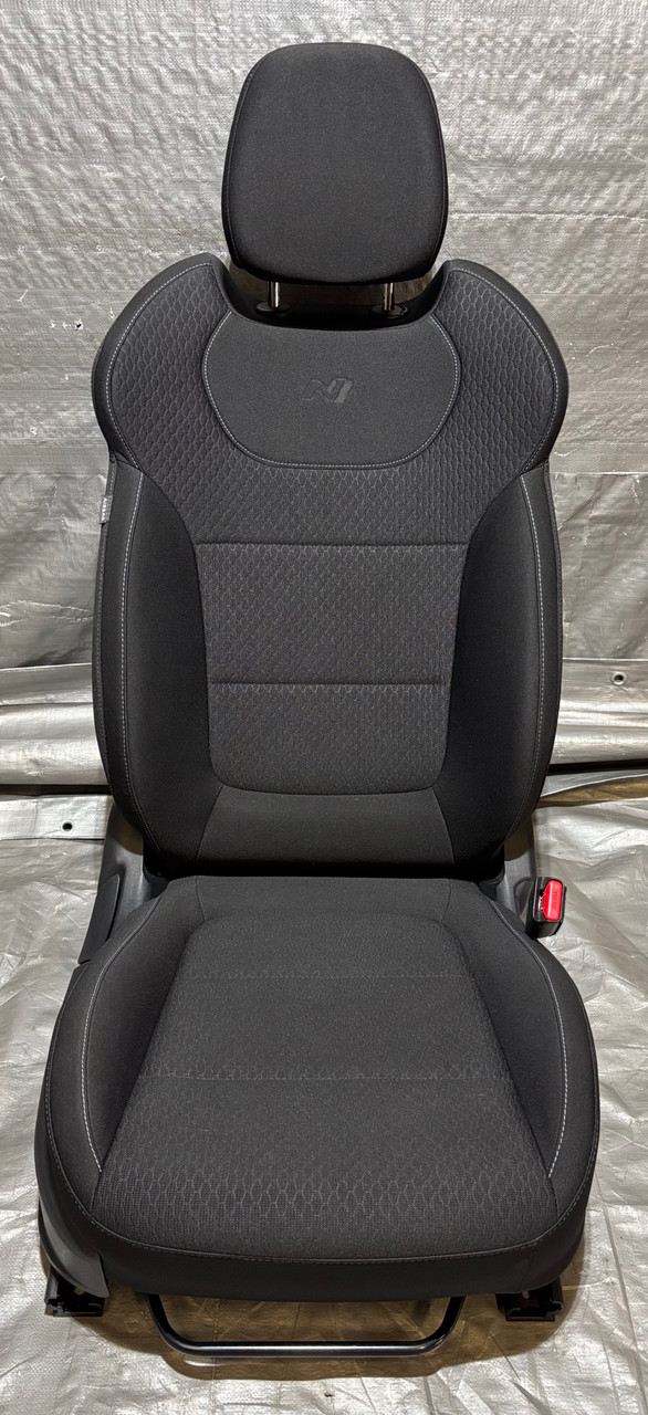 2019-2022 Hyundai Veloster N OEM Passenger Front Seat / Black Cloth / Blue Stitching / HV012