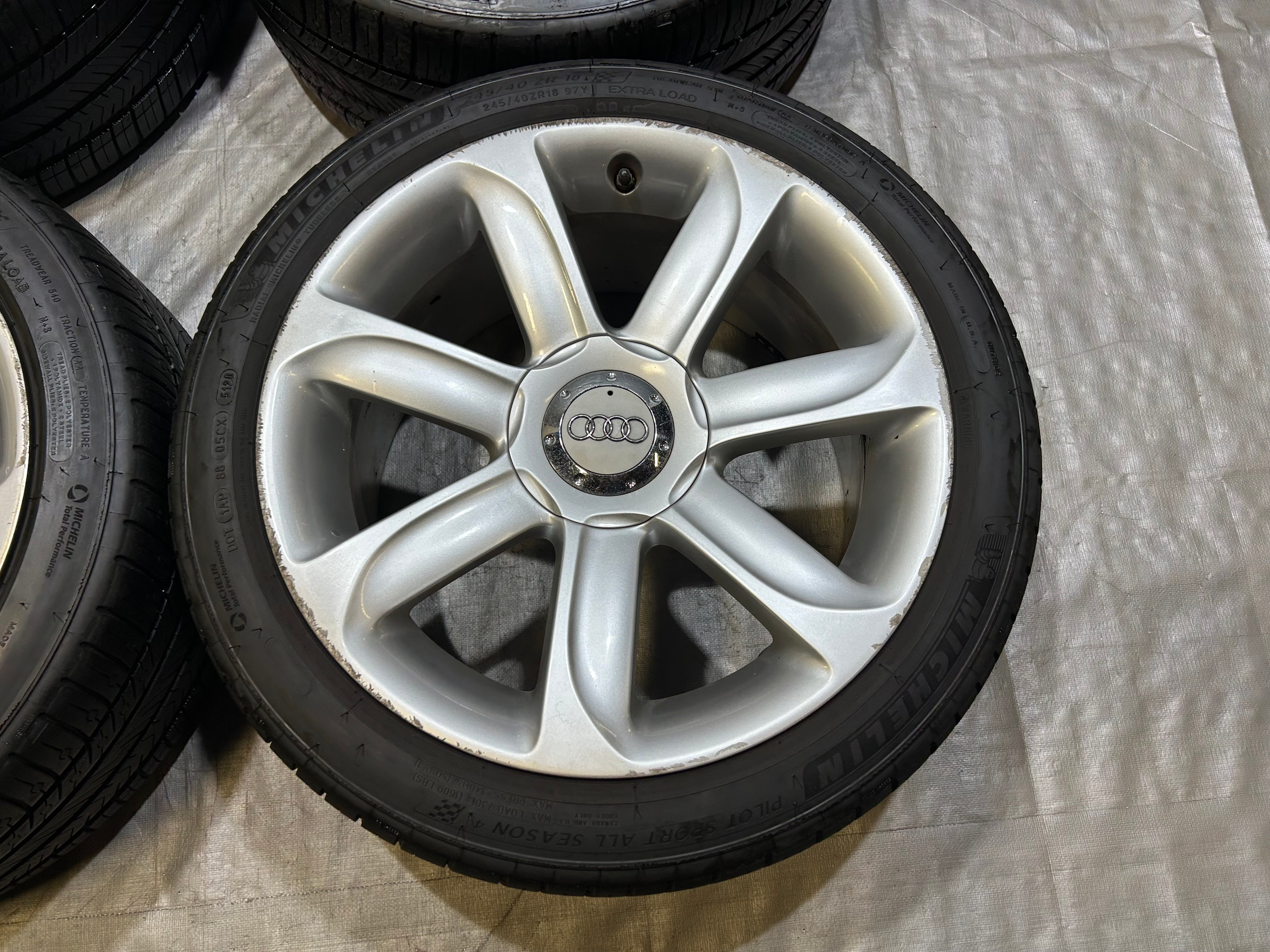 2008-2015 Audi TT MK2 18x9" OEM Wheels Rims w/ Tires / Set of 4 / T2014 - Image 7