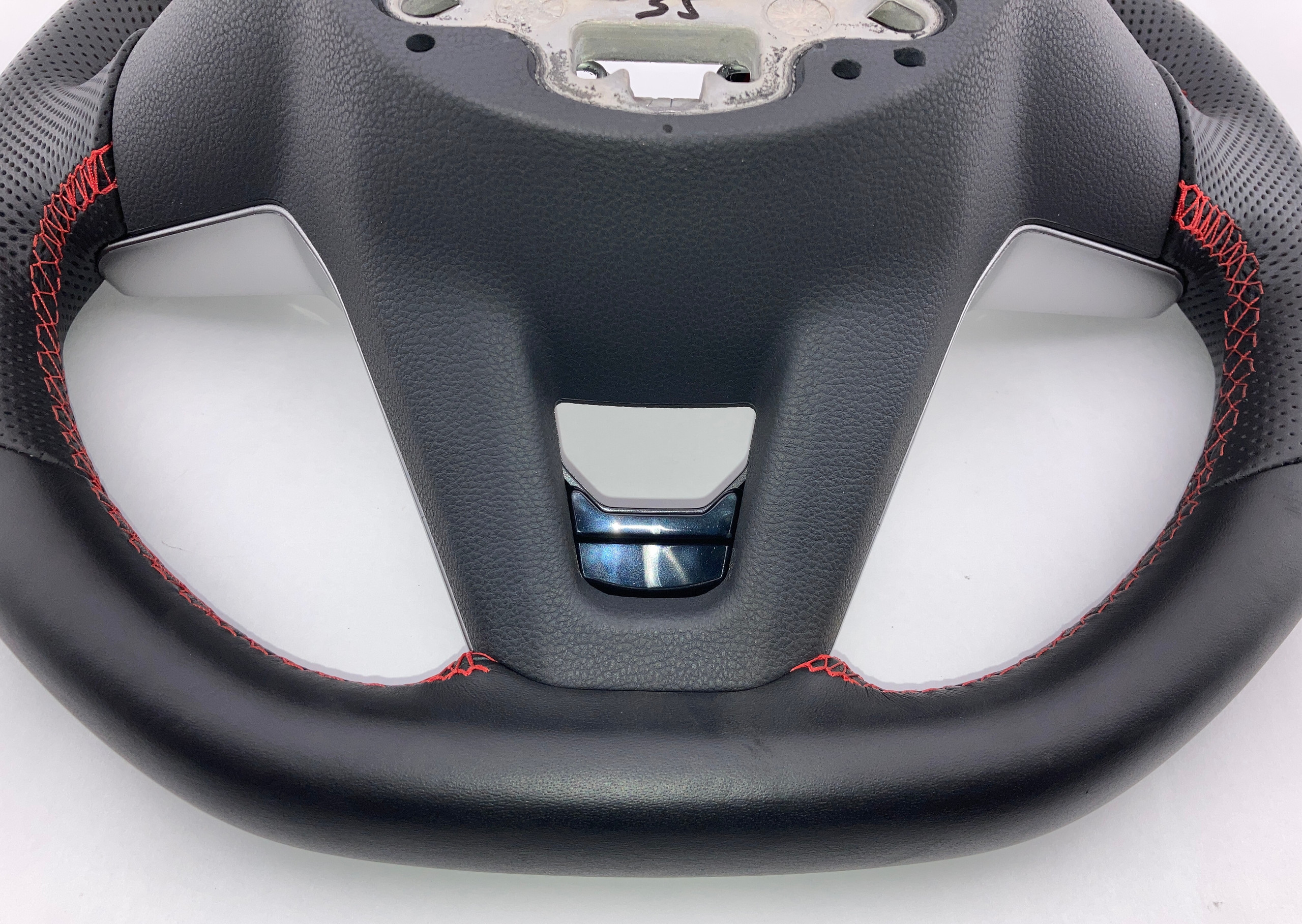 2022-2024 Volkswagen MK8 GTI Black Leather Steering Wheel w/ Red Stitching / Manual / M8002 - Image 16