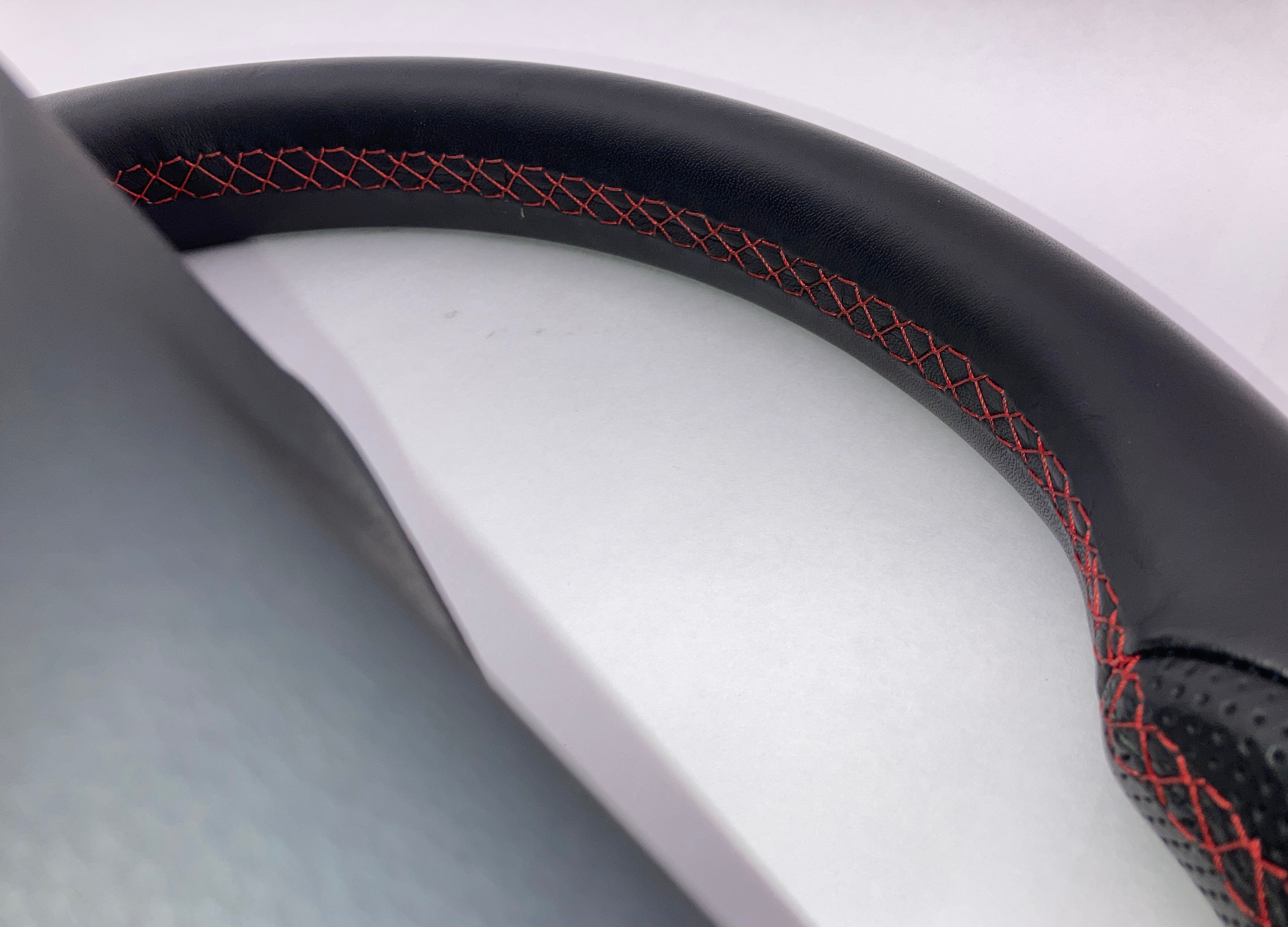 2022-2024 Volkswagen MK8 GTI Black Leather Steering Wheel w/ Red Stitching / Manual / M8002 - Image 13