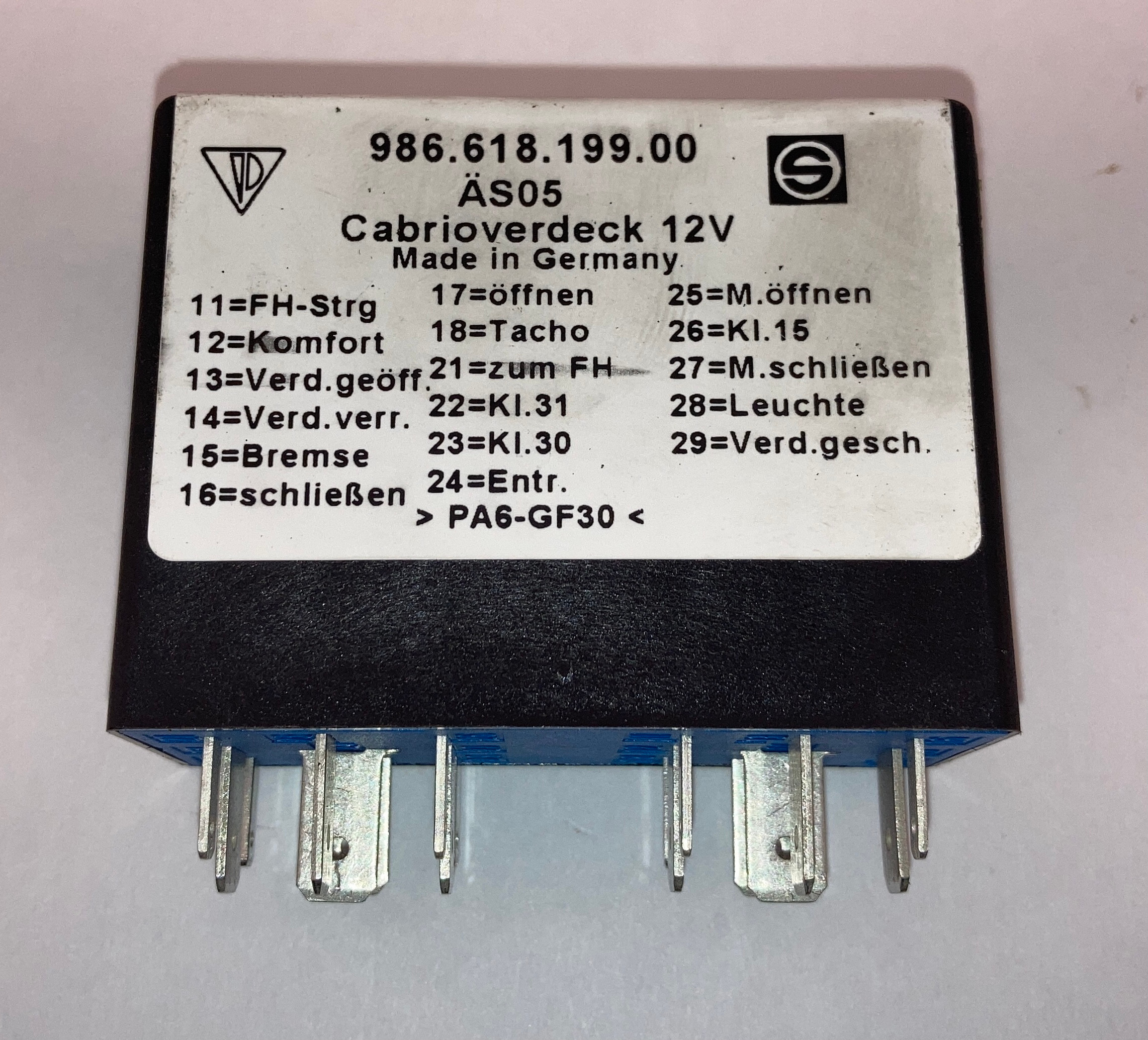 2000-2010 Porsche 986 Boxster OEM Convertible Top Relay / 98661819900 - Image 2
